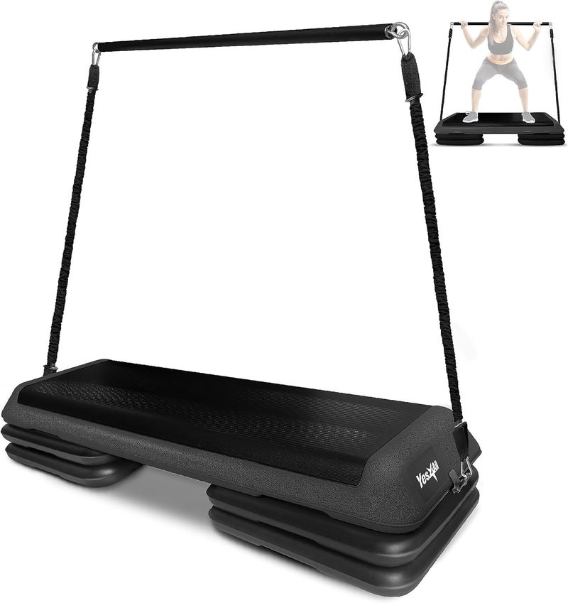 Yes4All Multi-Functional Aerobic Step Platform Adapter/Versatile Stepper Platform With Pilate Bar And Resistance Band - Image 1